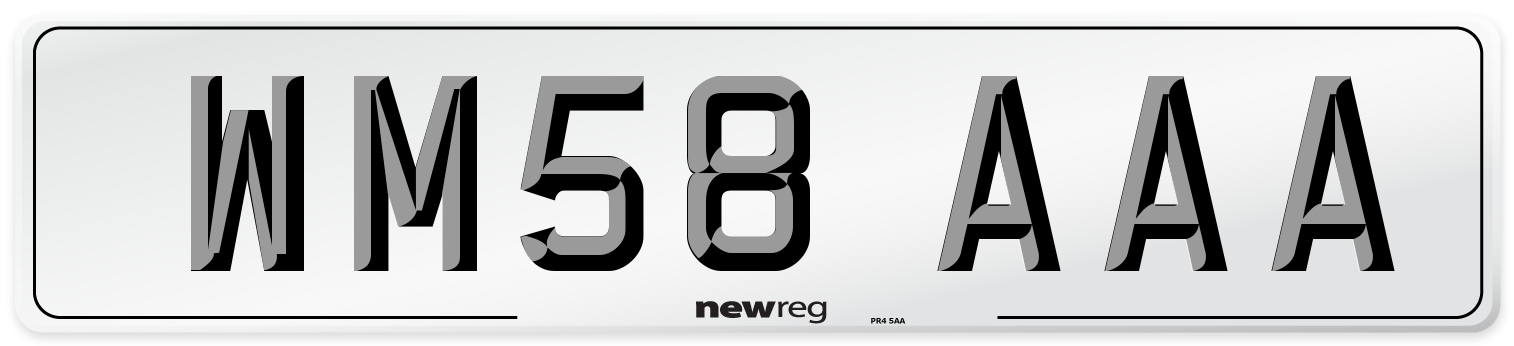 WM58 AAA Number Plate from New Reg